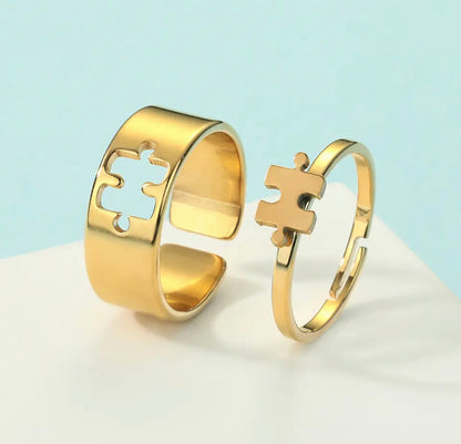 ANILLOS DE PAREJA MATCHING RINGS DISEÑO HUECO AJUSTABLES