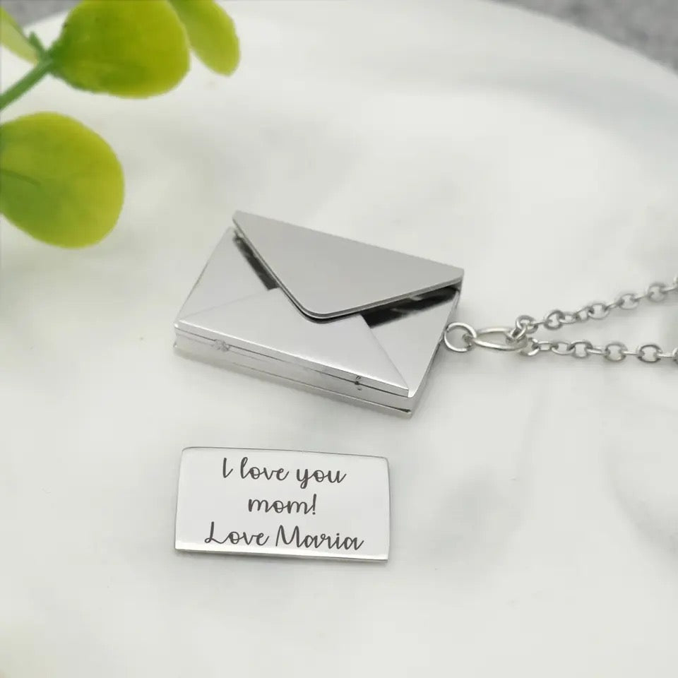 COLLAR MENSAJE OCULTO DISEÑO CARTA MINIMALISTA PERSONALIZADO