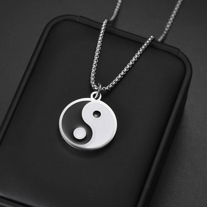 COLLAR YIN YANG UNISEX ACERO INOXIDABLE & TITANIO