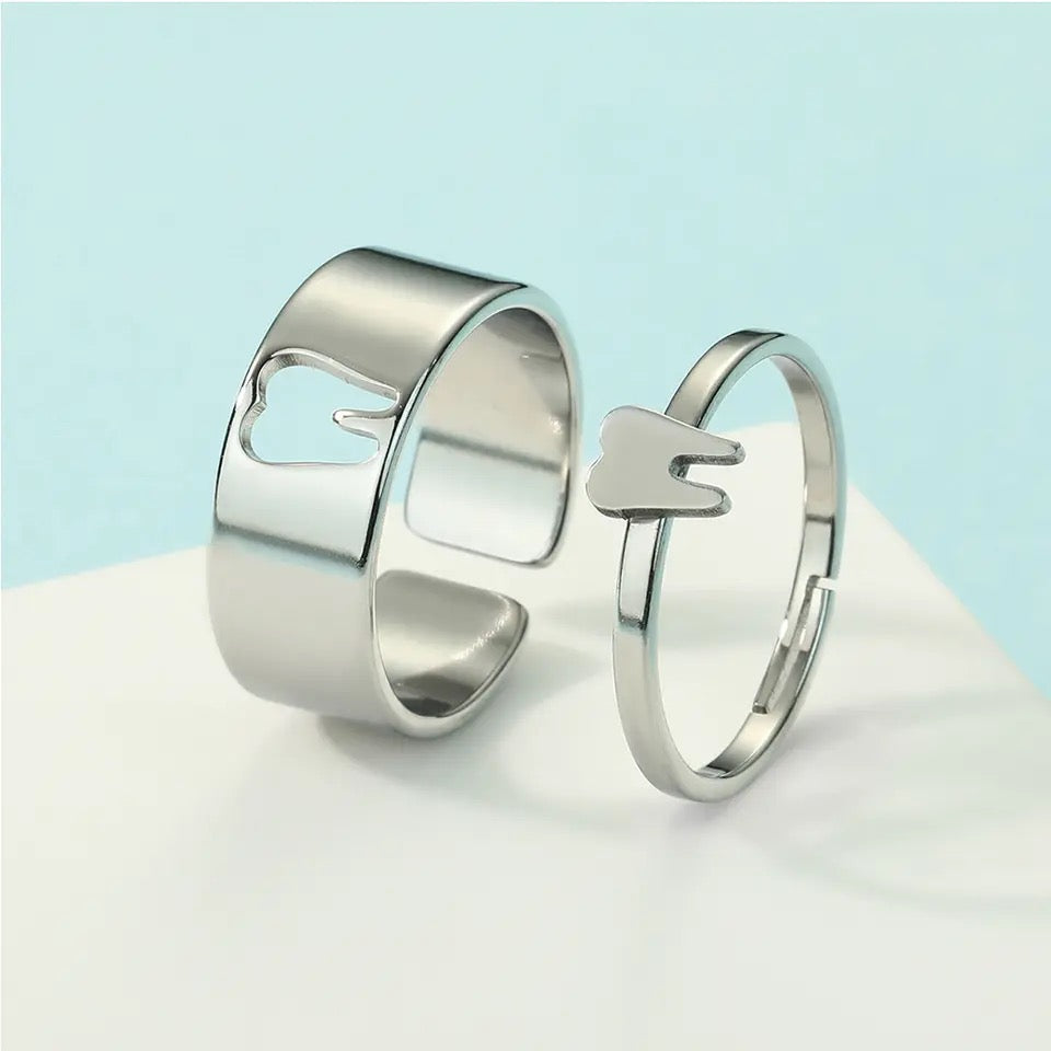 ANILLOS DE PAREJA MATCHING RINGS DISEÑO HUECO AJUSTABLES