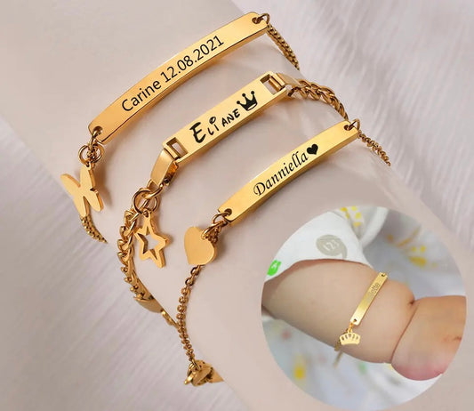 BRAZALETE BARRA MINIMALISTA PARA NIÑOS  PERSONALIZADO