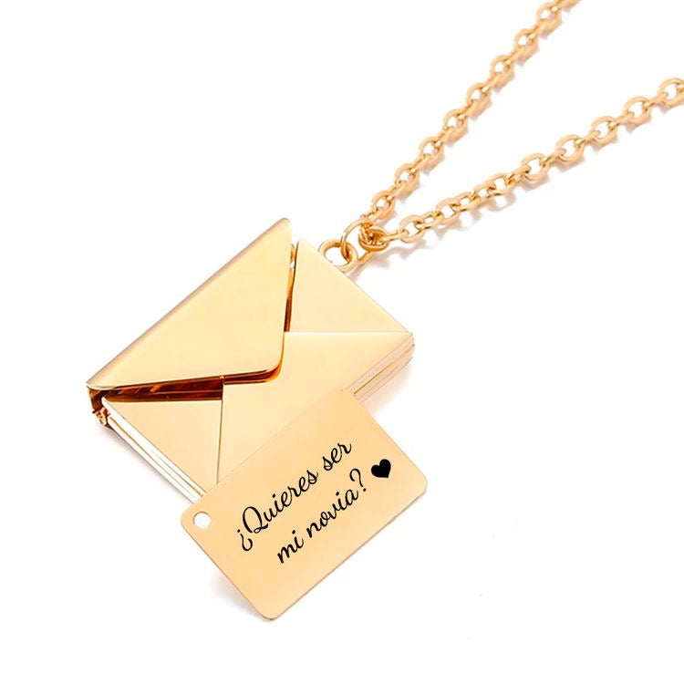 COLLAR MENSAJE OCULTO DISEÑO CARTA MINIMALISTA PERSONALIZADO