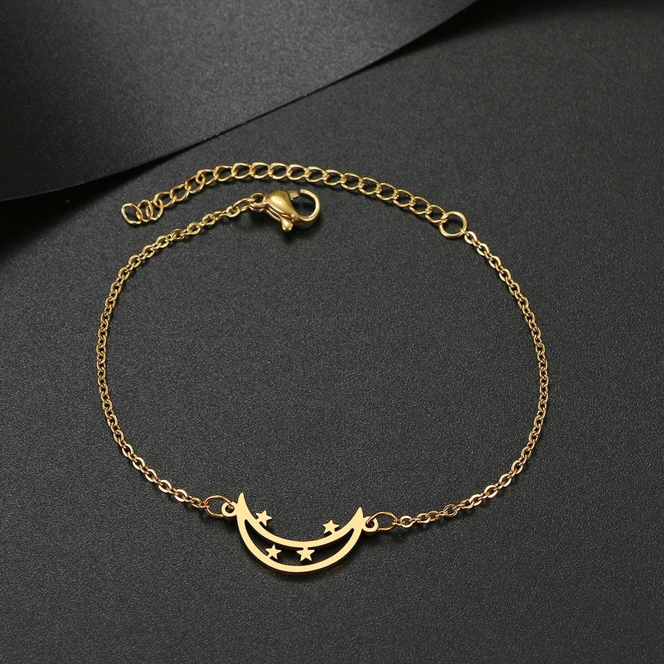 BRAZALETE LUNA ESTRELLADA MINIMALISTA