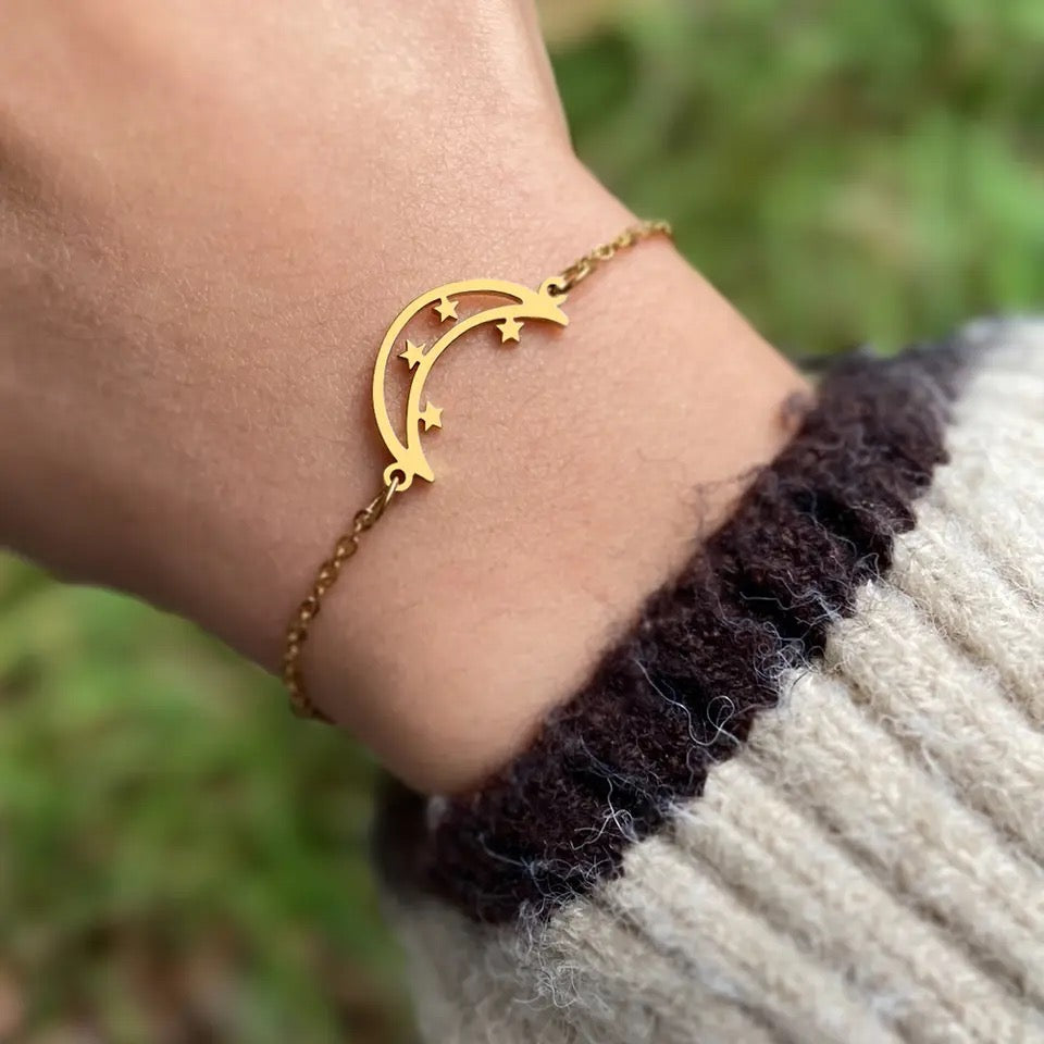 BRAZALETE LUNA ESTRELLADA MINIMALISTA