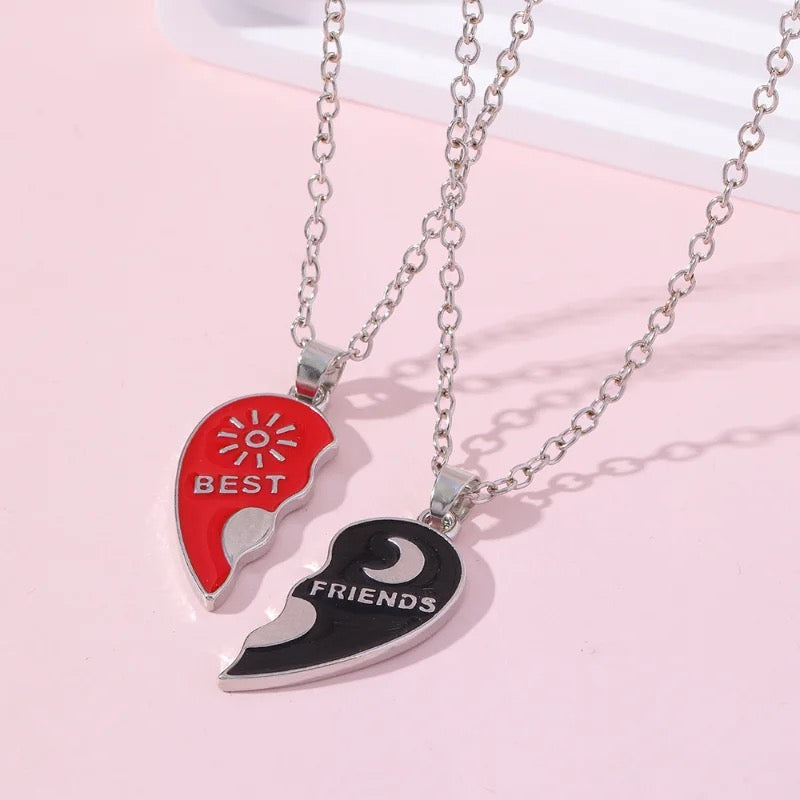 COLLARES DE MEJORES AMIGOS  CORAZONES ROMPECABEZAS