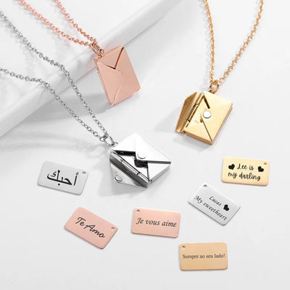 COLLAR MENSAJE OCULTO DISEÑO CARTA MINIMALISTA PERSONALIZADO