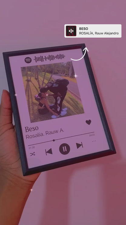 CUADRO CANCIÓN DE SPOTIFY O MENSAJE FOTOS PERSONALIZADAS