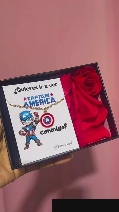 COLLAR CAPITÁN AMERICA MARVEL  UNISEX MINIMALISTA