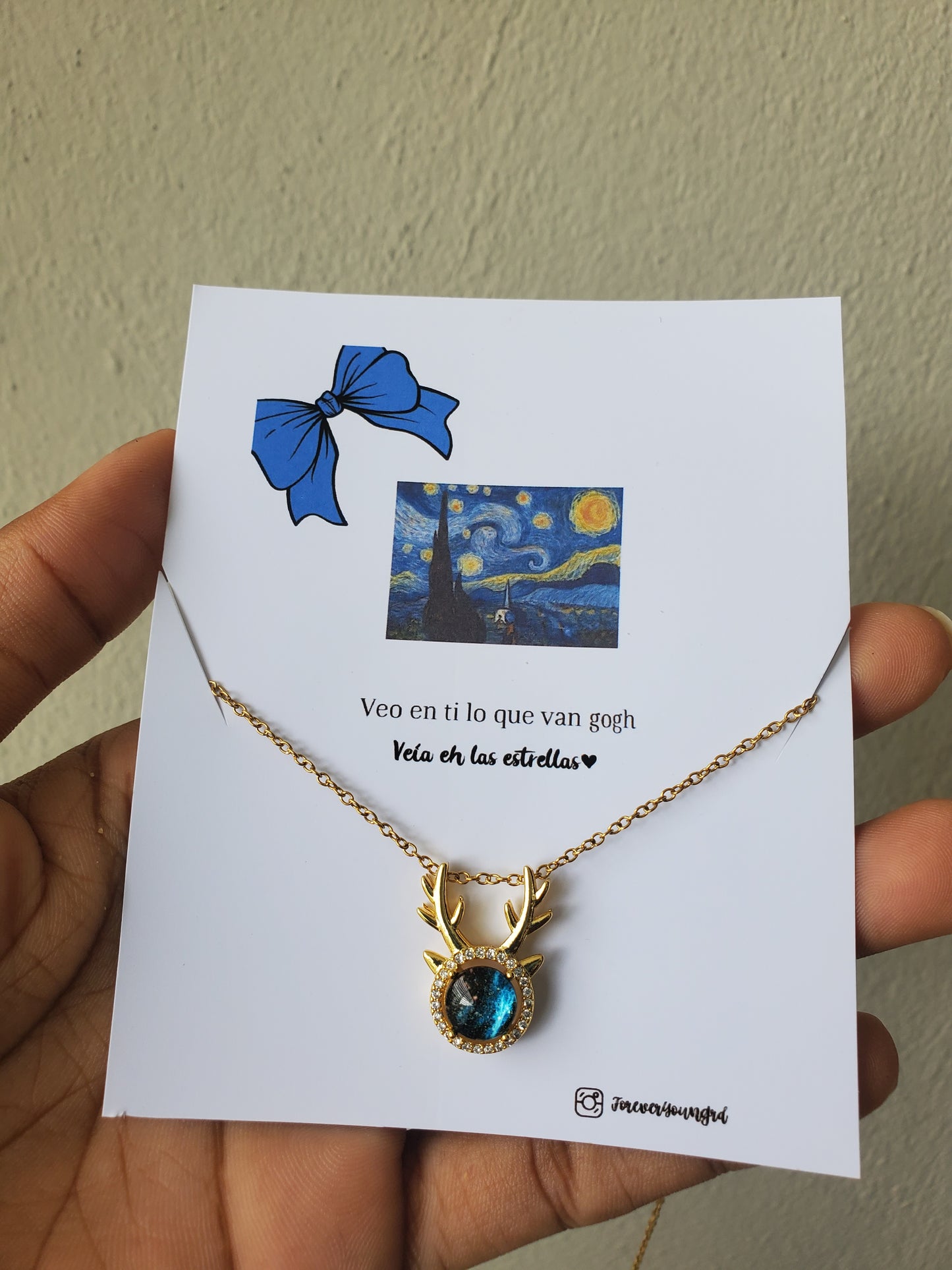 COLLAR VENADO  CIELO ESTRELLADO ELEGANTE CRISTAL DE CIRCONIA