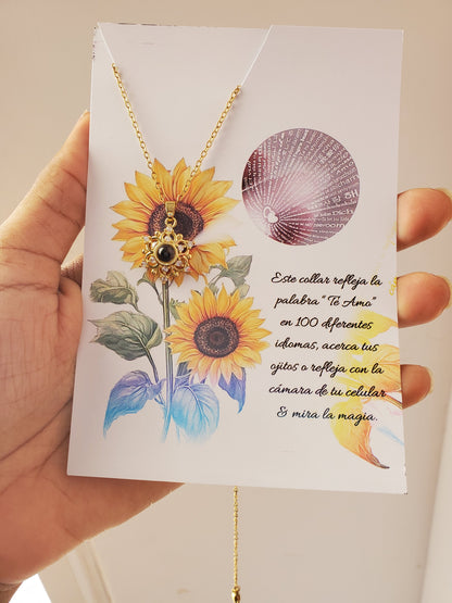 COLLARES FLORES LUNA Y ESTRELLAS  TE AMO EN 100 IDIOMAS DIFERENTES
