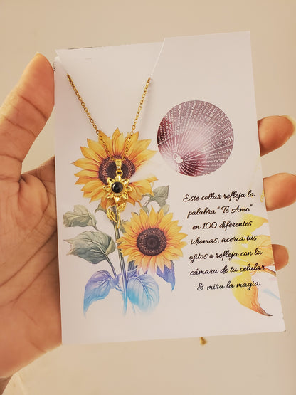 COLLARES FLORES LUNA Y ESTRELLAS  TE AMO EN 100 IDIOMAS DIFERENTES