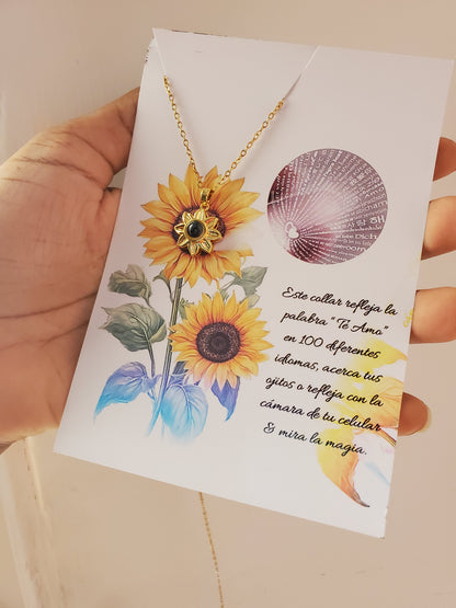 COLLARES FLORES LUNA Y ESTRELLAS  TE AMO EN 100 IDIOMAS DIFERENTES