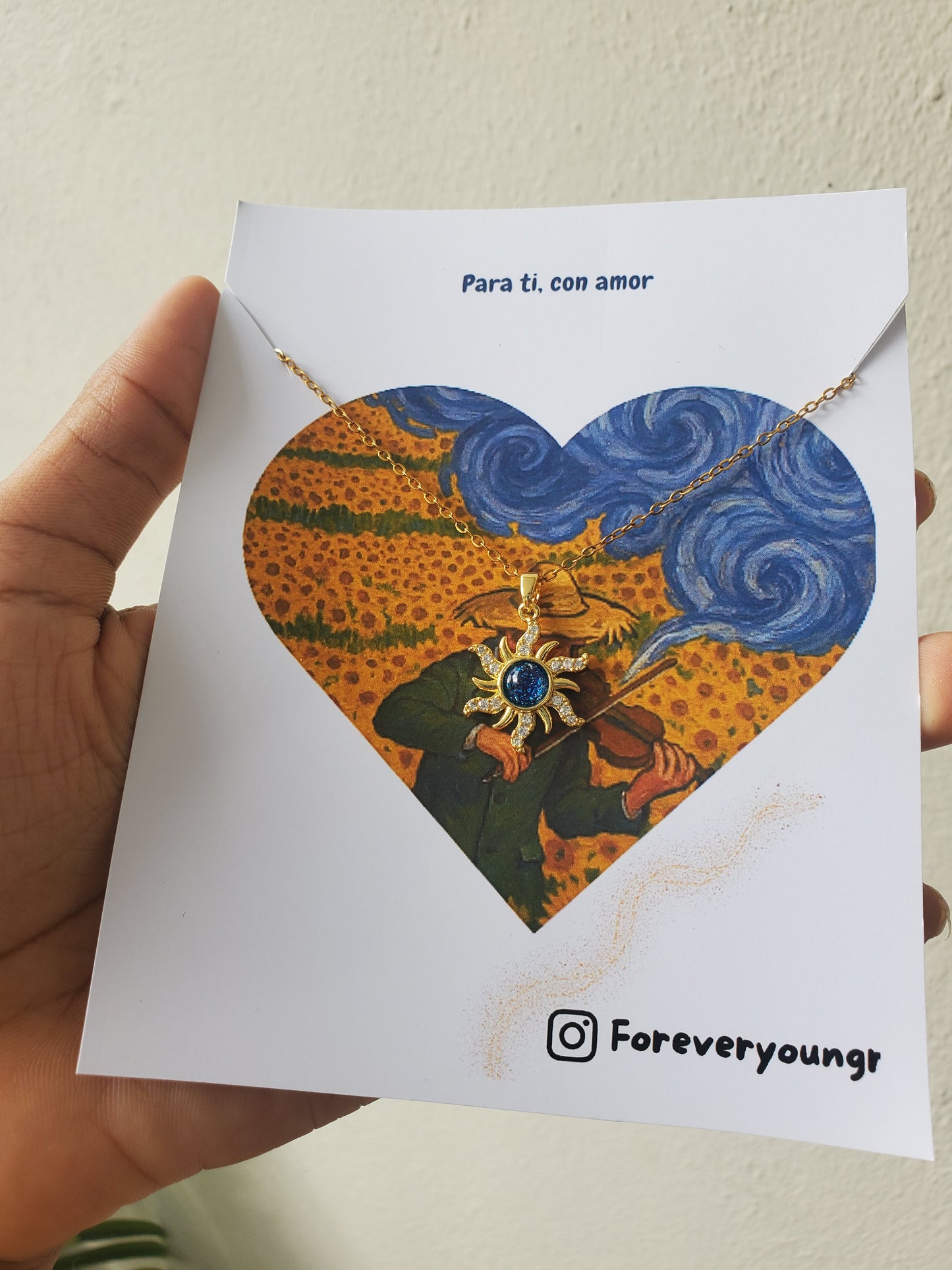 COLLAR SOL Y GIRASOL   CIELO ESTRELLADO ELEGANTE CRISTAL DE CIRCONIA