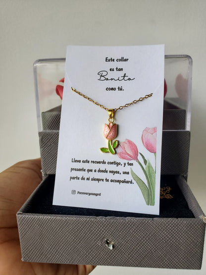 COLLAR TULIPÁN MINIMALISTA  ELEGANTE