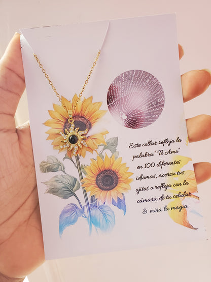 COLLARES FLORES LUNA Y ESTRELLAS  TE AMO EN 100 IDIOMAS DIFERENTES