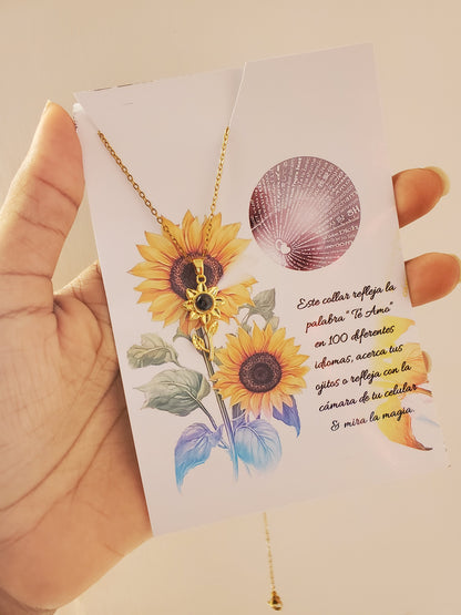 COLLARES FLORES LUNA Y ESTRELLAS  TE AMO EN 100 IDIOMAS DIFERENTES