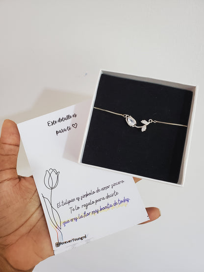 BRAZALETE TULIPÁN ELEGANTE CRISTAL DE CIRCONIA