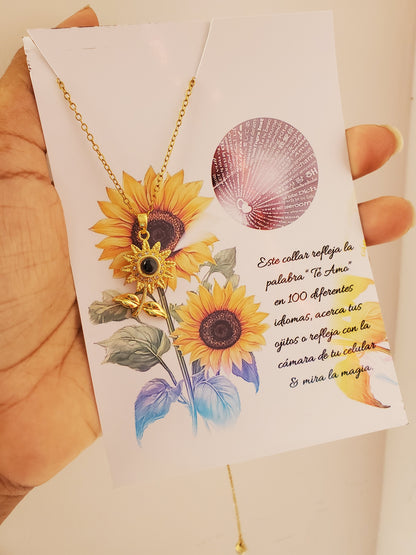 COLLARES FLORES LUNA Y ESTRELLAS  TE AMO EN 100 IDIOMAS DIFERENTES
