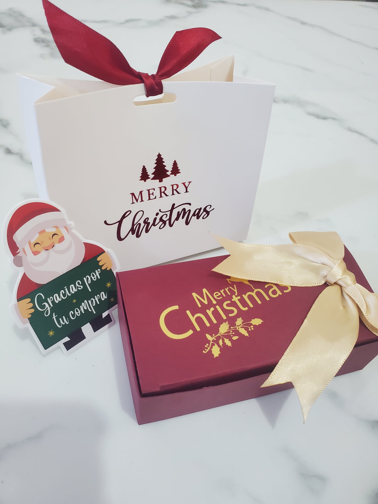 BOLSA DE REGALO DISEÑO NAVIDAD  CON LASO MEDIANA