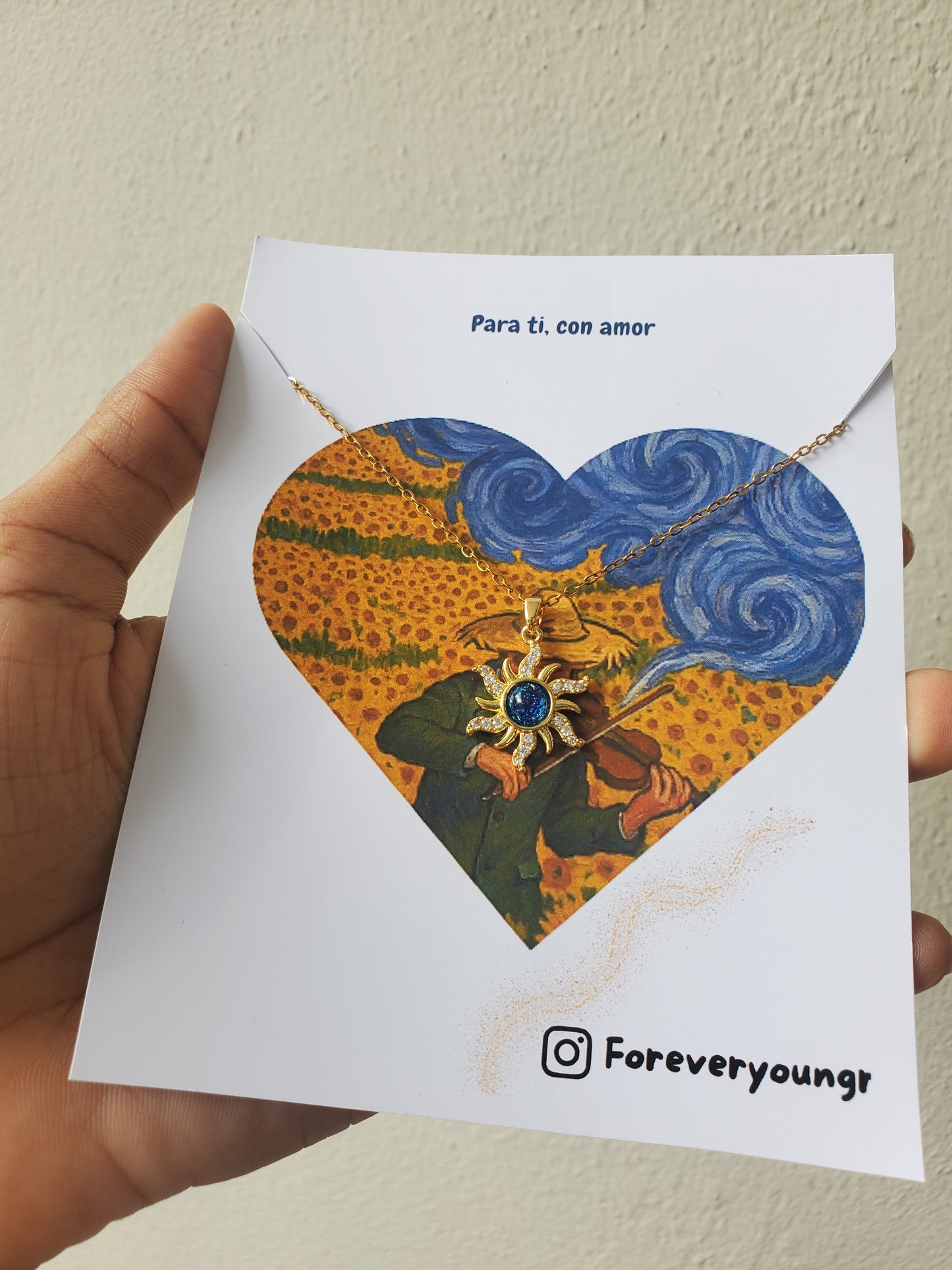 COLLAR SOL Y GIRASOL   CIELO ESTRELLADO ELEGANTE CRISTAL DE CIRCONIA