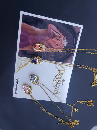 COLLAR CADENA CORONA  RAPUNZEL CRISTALES DE CIRCONIA
