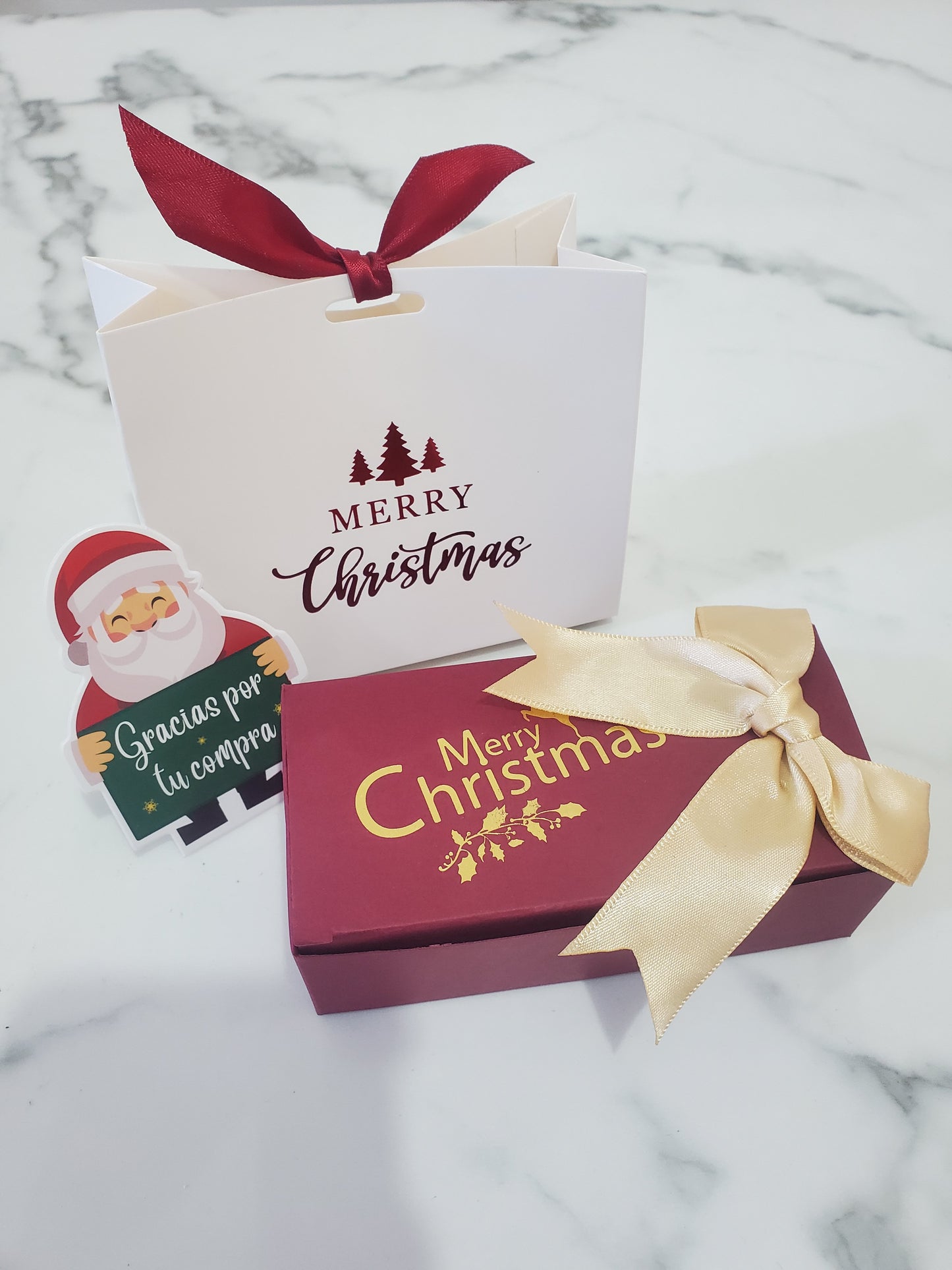 BOLSA DE REGALO DISEÑO NAVIDAD  CON LASO MEDIANA