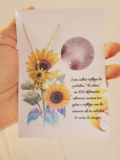 COLLARES FLORES LUNA Y ESTRELLAS  TE AMO EN 100 IDIOMAS DIFERENTES