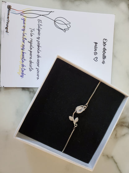 BRAZALETE TULIPÁN ELEGANTE CRISTAL DE CIRCONIA