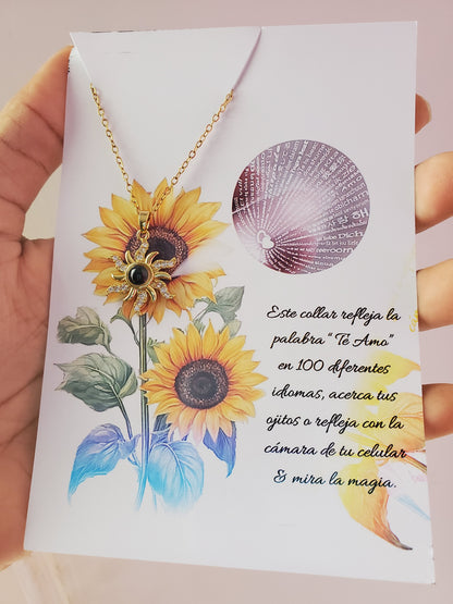 COLLARES FLORES LUNA Y ESTRELLAS  TE AMO EN 100 IDIOMAS DIFERENTES