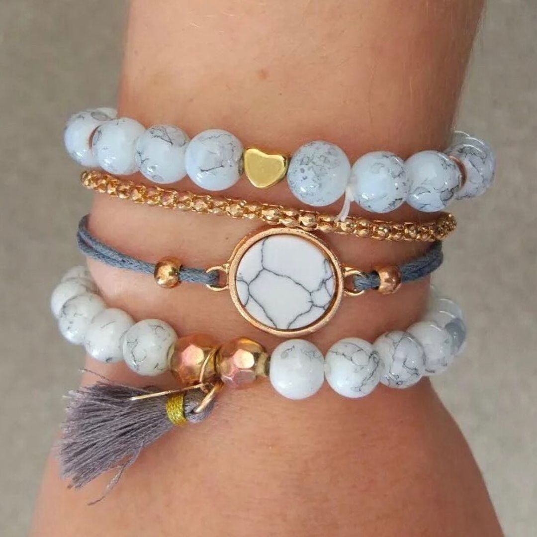 SET DE BRAZALETES  TRENDY COMBO ALEACIÓN