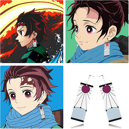 ARETES GRANDES EN ACRÍLICO DE DEMON SLAYER TANJIROU UNISEX