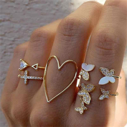 SET DE ANILLOS BOHO STYLE DORADOS