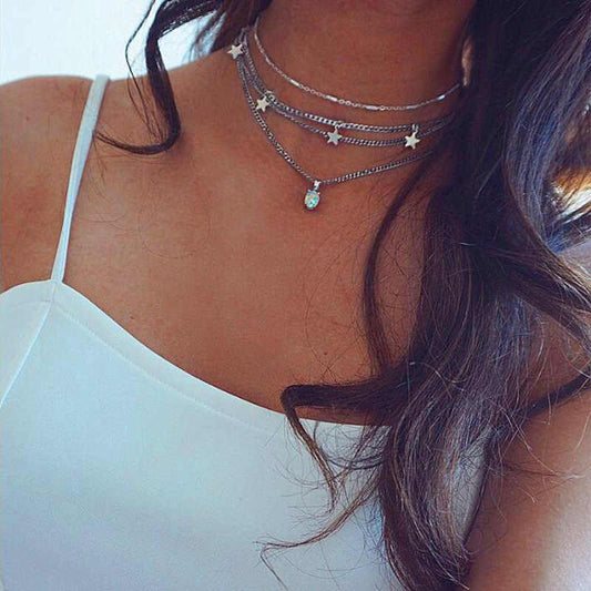 COLLAR CHOCKER MULTI CAPA OPAL 4 en 1