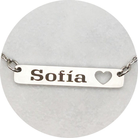 COLLAR CORAZÓN DOBLE CAPA PERSONALIZABLE MINIMALISTA