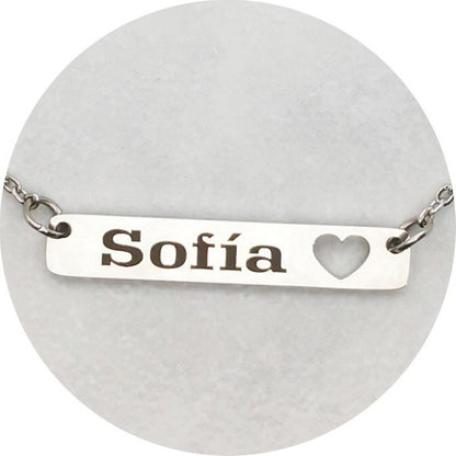 COLLAR CORAZÓN DOBLE CAPA PERSONALIZABLE MINIMALISTA