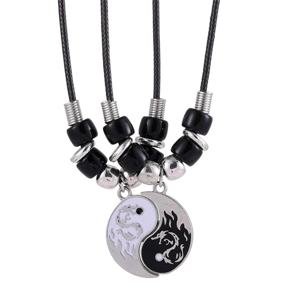 COLLARES YIN YANG PAREJA BFF DISEÑO DRAGÓN