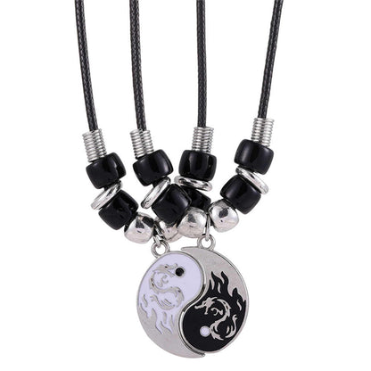 COLLARES YIN YANG PAREJA BFF DISEÑO DRAGÓN