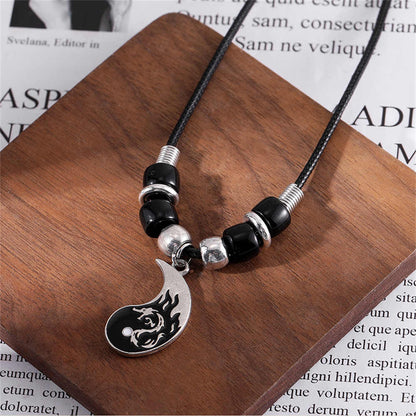 COLLARES YIN YANG PAREJA BFF DISEÑO DRAGÓN