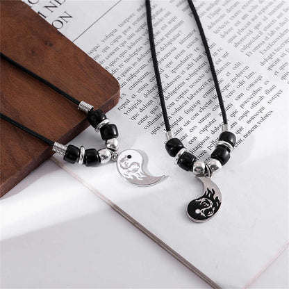 COLLARES YIN YANG PAREJA BFF DISEÑO DRAGÓN