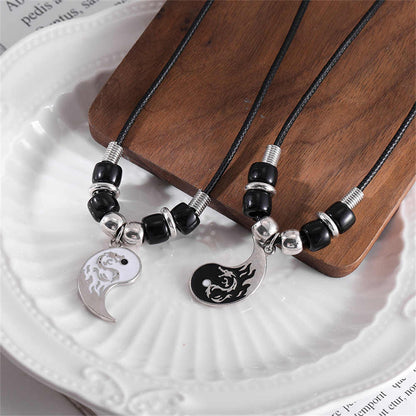 COLLARES YIN YANG PAREJA BFF DISEÑO DRAGÓN