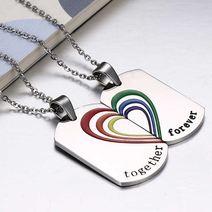 COLLARES DE PAREJA CORAZÓN PUZZLE  ACERO INOXIDABLE