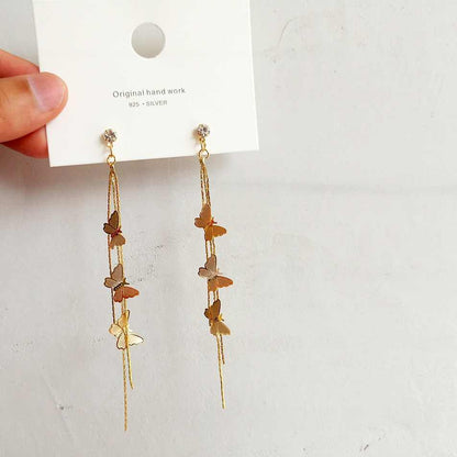 ARETES LARGOS DE MARIPOSAS