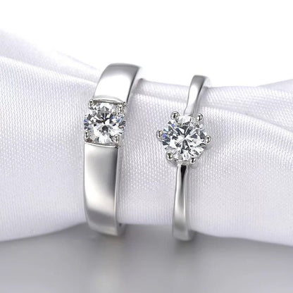 ANILLOS DE PROMESA CHAPADO EN PLATA 925, AJUSTABLES