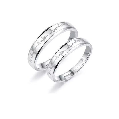 ANILLOS DE PROMESA CHAPADO EN PLATA 925, AJUSTABLES