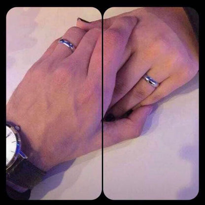 ANILLOS DE PAREJA LISOS ACERO INOXIDABLE PROMESA