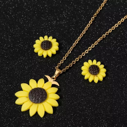 SET DE COLLAR GIRASOL AMARILLO