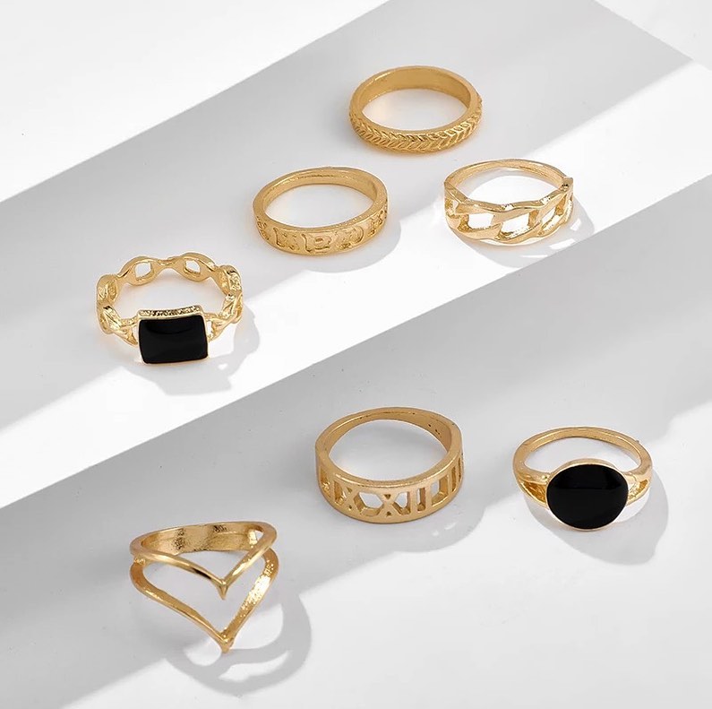SET DE ANILLOS BOHO STYLE DORADOS