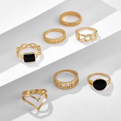 SET DE ANILLOS BOHO STYLE DORADOS