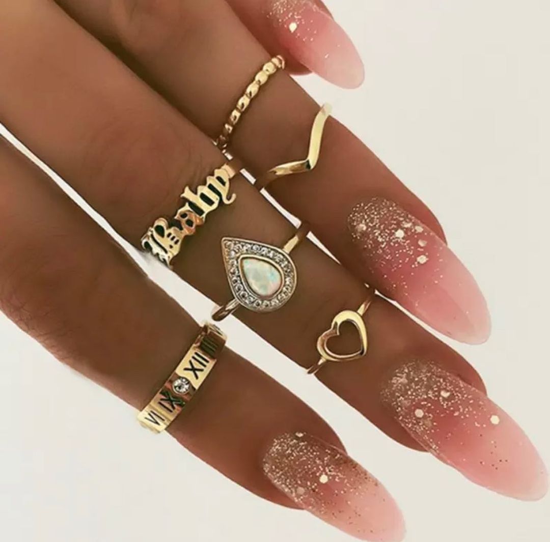 SET DE ANILLOS BOHO STYLE DORADOS