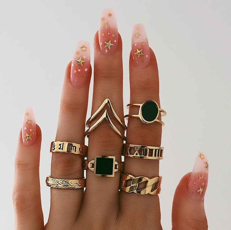 SET DE ANILLOS BOHO STYLE DORADOS